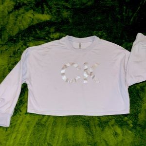 Calvin Klein Pale Lavender Wide Cropped Sweatshirt sz Medium